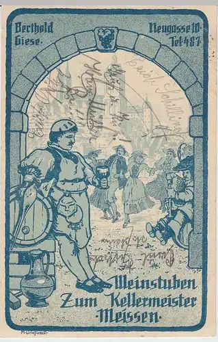 (34913) Künstler AK M.Grießbach: Meißen, Weinstuben "Z. Kellermeister"