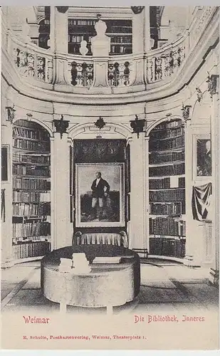 (34900) AK Weimar, Bibliothek, Inneres, vor 1945