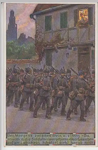 (34818) Künstler AK Paul Hey: "Des Morgens zw. drein u. vieren", 1914-18