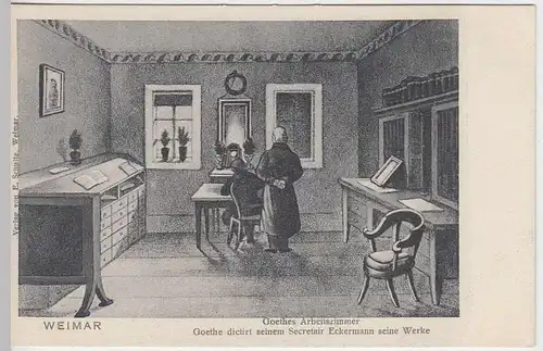 (34714) AK Weimar, Goethes Arbeitszimmer, vor 1905