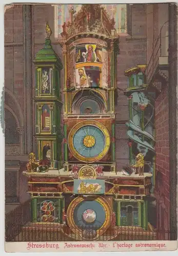 (34572) AK Straßburg, Strasbourg, Astronomische Uhr, mechanische Karte vor 1945