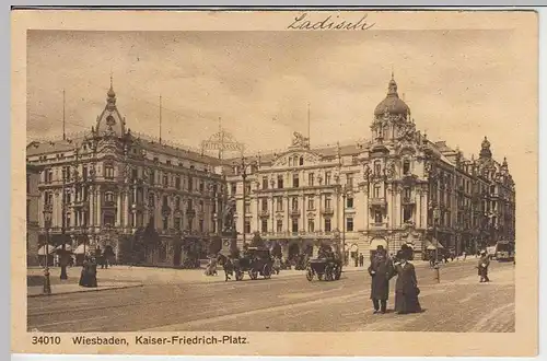 (34559) AK Wiesbaden, Kaiser-Friedrich-Platz, 1920