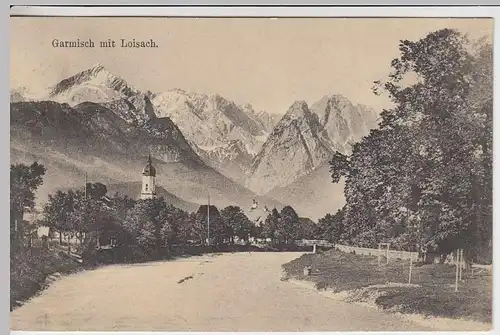 (34494) AK Garmisch, mit Loisach, 1913