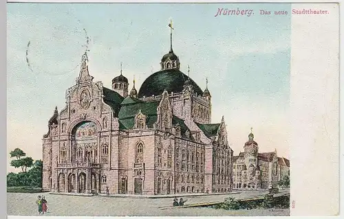 (34465) Künstler AK F.Brunner: Nürnberg, Das neue Stadttheater, 1908