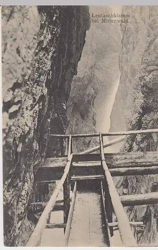 (34406) AK Mittenwald, Leutaschklamm, 1917