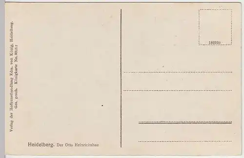 (34386) AK Heidelberg, Schloß, Otto Heinrichsbau, vor 1945