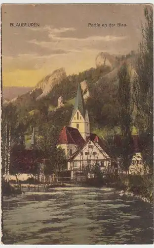 (34361) AK Blaubeuren, Partie an der Blau, Kloster, 1919