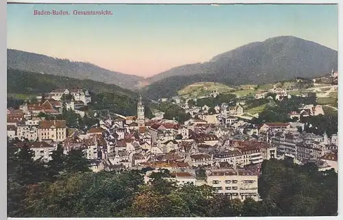 (34350) AK Baden-Baden, Gesamtansicht, vor 1945