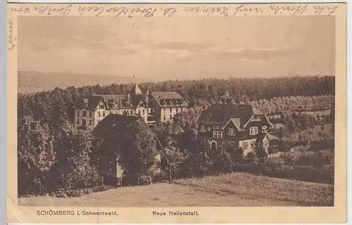 (34344) AK Schömberg (Schwarzwald), Neue Heilanstalt, 1917