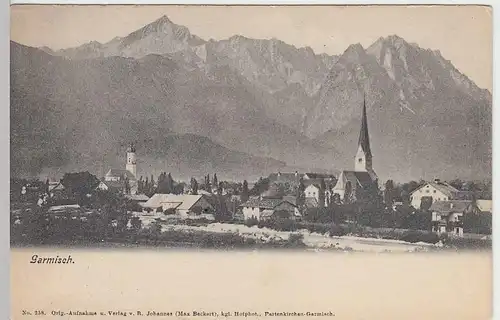 (34310) AK Garmisch, Panorama, vor 1905