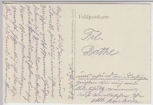 (34194) AK Juvincourt, Straße mit zerstörten Häusern, Feldpostkarte 1915