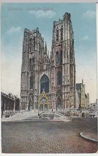 (34182) AK Brüssel, Bruxelles, St. Gudule-Kirche, Feldpost 1916