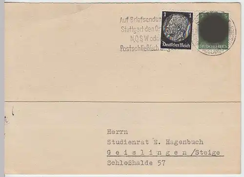 (33897) Postkarte DR 1942 Prof. Dr. Schwenkel an Studienrat Hagenbuch