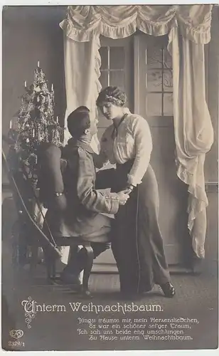 (34114) Foto AK Patriotika "Unterm Weihnachtsbaum", Feldpost 1915