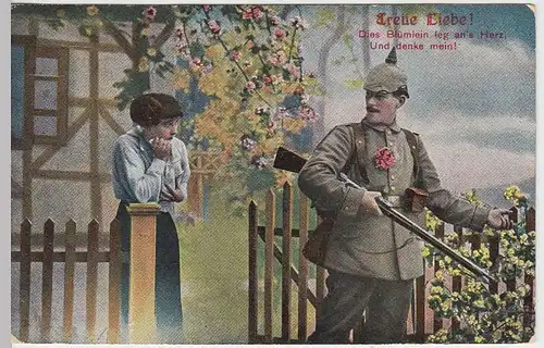 (34104) AK Patriotika "Treue Liebe!", Feldpost, Stempel Graudenz 1916