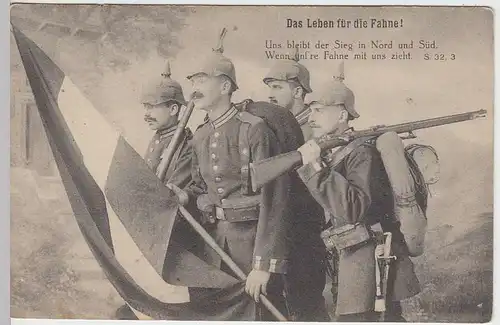 (34097) AK Patriotika "Das Leben für die Fahne!", Feldpost 1916