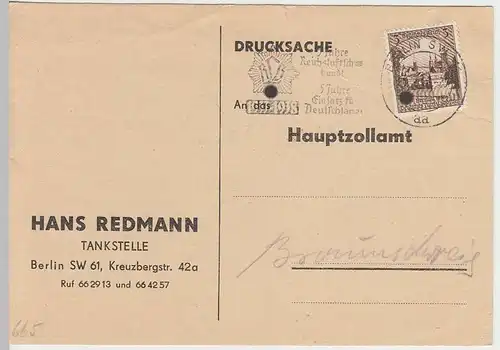 (33871) Postkarte DR 1937 von Tankstelle Hans Redmann Berlin