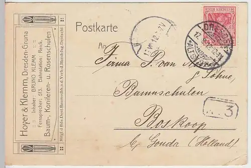 (33825) Postkarte DR 1912 v. Hoyer & Klemm, Dresden