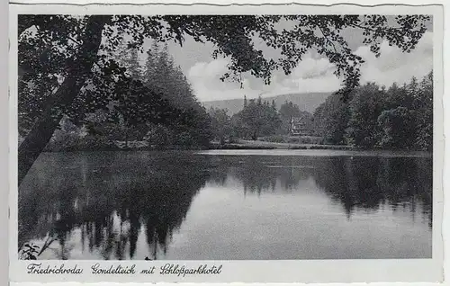 (34039) AK Friedrichroda, Gondelteich mit Schloßparkhotel, 1937