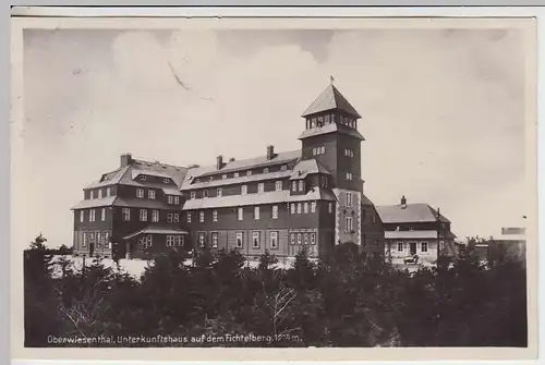 (34034) Foto AK Oberwiesenthal, Unterkunftshaus a.d. Fichtelberg, 1938