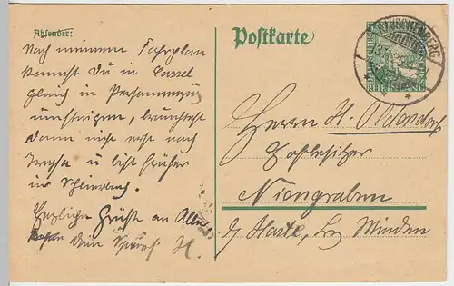 (33759) Ganzsache DR Rauschenberg 1925