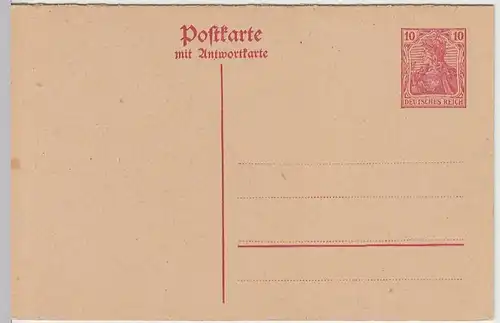 (33756) Ganzsache DR mit Antwortkarte um 1910