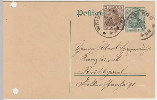(33745) Ganzsache DR Weinsberg 1916