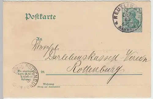 (33742) Ganzsache DR 1903 v. Guanofabrik Reutlingen