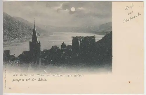 (33956) AK Gruß aus Bacharach, Mondscheinkarte, vor 1905