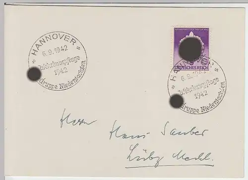 (33687) Postkarte DR SSt Wehrkampftag Hannover 1942