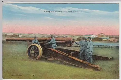 (33918) AK 1.WK, Franz. Armee, Camp de Mailly, Filion Kanone, 1914-18