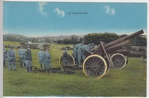 (33916) AK 1.WK, Franz. Armee, Kanone "Long Schneider", 1914-18