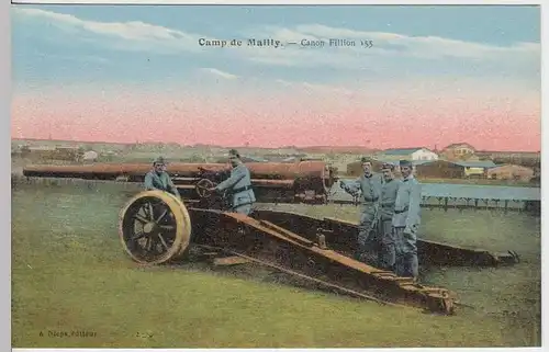 (33905) AK 1.WK, Franz. Armee, Camp de Mailly, Filion Kanone, 1914-18