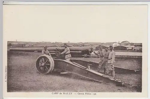 (33903) AK 1.WK, Franz. Armee, Camp de Mailly, Filion Kanone, 1914-18
