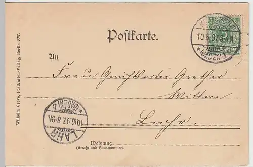 (33678) AK Gruß aus Karlsruhe, Schloss, 1897