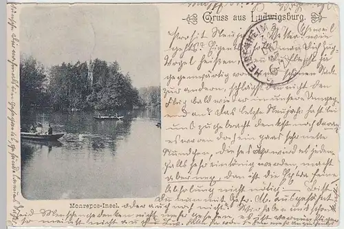 (33674) AK Gruss aus Ludwigsburg, Monrepos-Insel, 1897