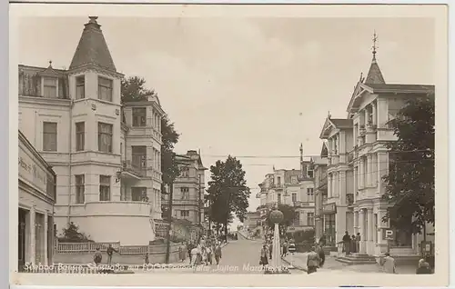 (33657) Foto AK Bansin, Seestraße m. FDGB-Ferienheim "J.Marchlewski" 1954