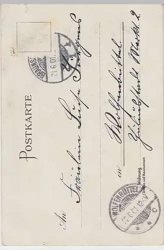 (33646) AK Gruss aus Braunschweig, Kohlmarkt, Litho 1901