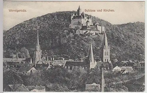 (33615) AK Wernigerode, Schloss u. Kirchen, 1910