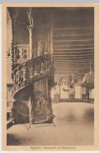 (33571) AK Bremen, Rathaussaal mit Wendeltreppe, 1913