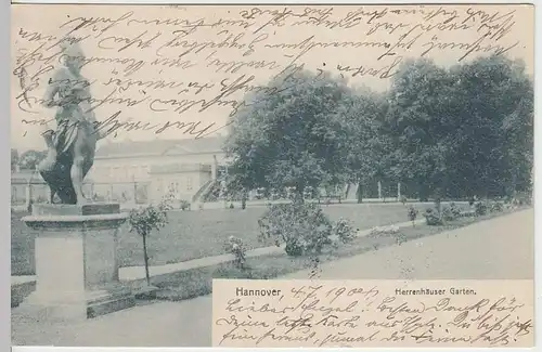 (33555) AK Hannover, Herrenhäuser Garten, 1904