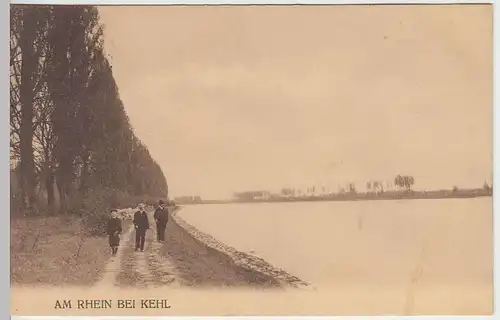 (33545) AK Kehl, Partie am Rhein, 1913