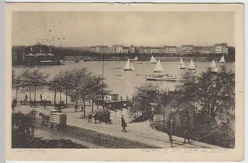 (33540) AK Hamburg, Partie an der Alster, 1912