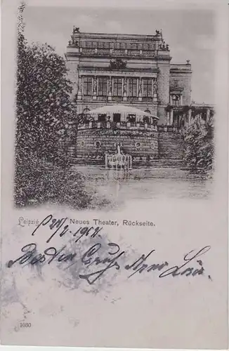 (33513) AK Leipzig, Neues Theater, Rückseite, 1902