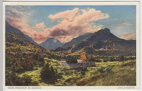 (33394) AK Maloja, Panorama mit Friedhof