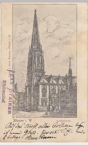 (33382) AK Münster i.W., Lambertikirche, 1898