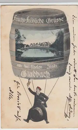 (33365) AK Gladbach, feuchtfröhliche Grüße, 1904