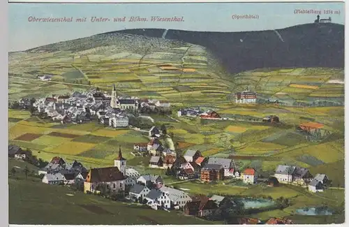 (33287) AK Oberwiesenthal, Panorama m. Unter- u. Böhm. Wiesenthal