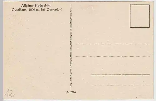 (33257) AK Oberstdorf, Oytalhaus, 1928