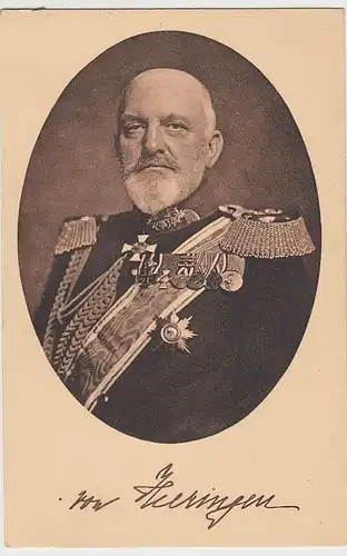 (33164) AK Portrait Josias von Heeringen, Wohlfahrtskarte 1914